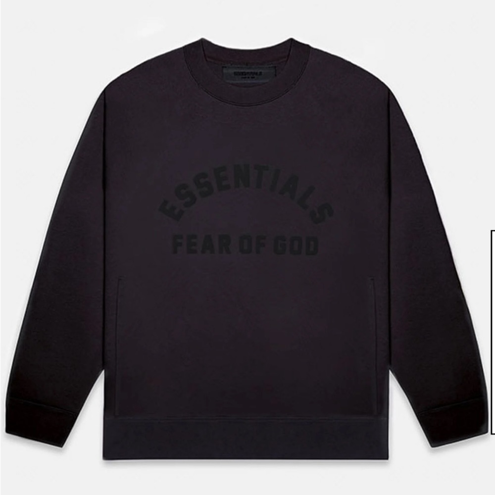 Fear of God Essentials Jet Black Crew Neck Sweatshirt
